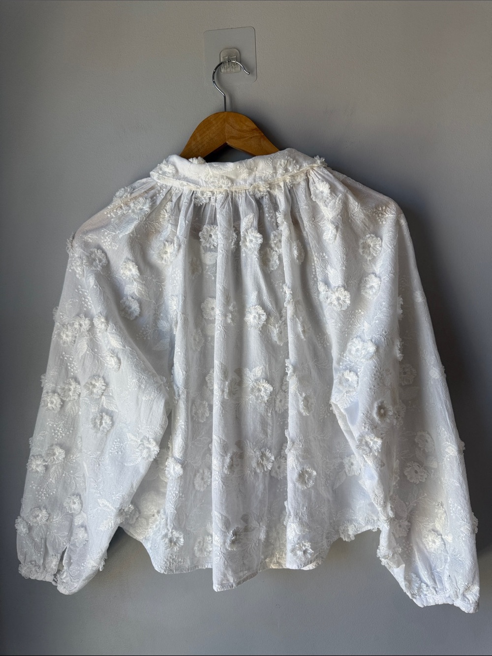 Caroline Constas White Embroidered Floral Blouse - Picture 2 of 6